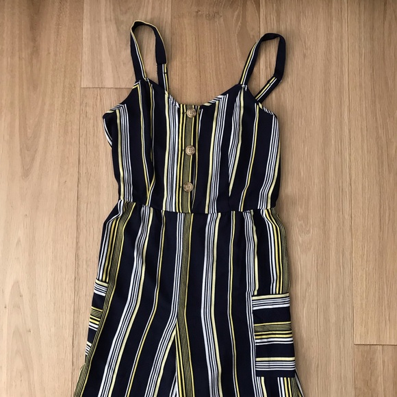 Navy Striped Jumpsuit - Picture 2 of 6